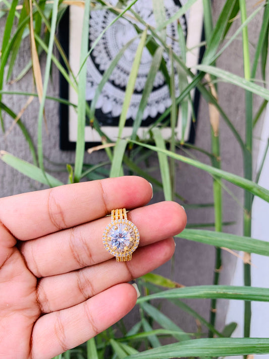 Elegant Party Wear AD Statement Ring
