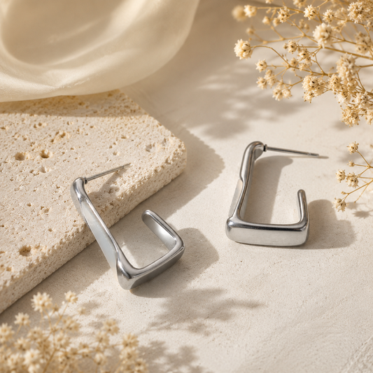 Anti Tarnish Geometric Hoop Earrings