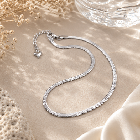 Anti Tarnish Silver Snake Chain Necklace