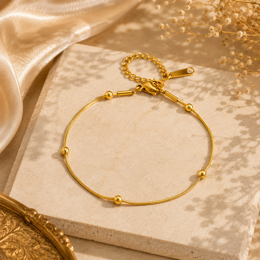 Anti Tarnish Gold Bead Bracelet