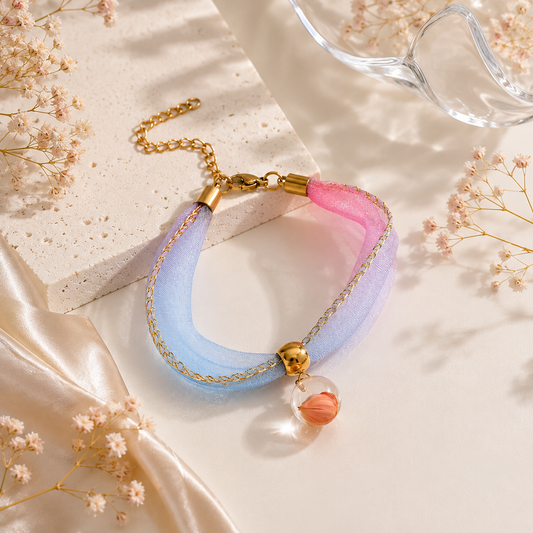 Anti Tarnish Pastel Orbit Charm Bracelet