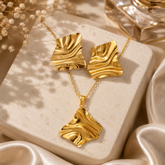 Molten Wave Statement Jewellery Set