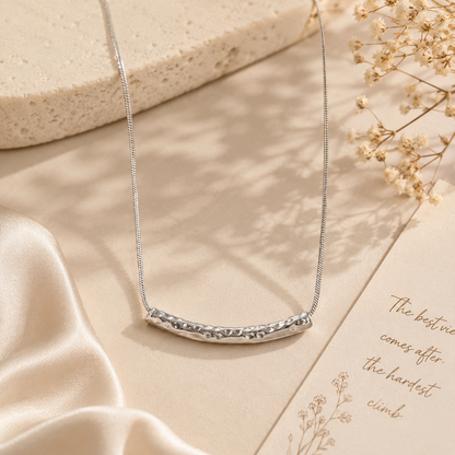 Silver Arc Bar Necklace