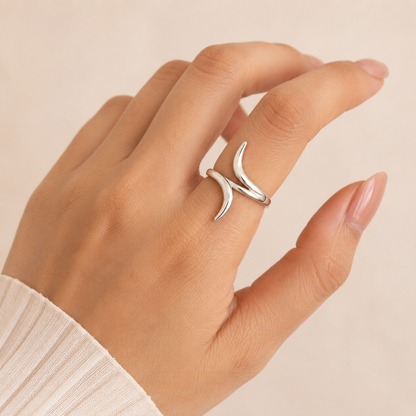 Silver Wave Open Ring