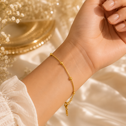 Anti Tarnish Gold Bead Bracelet