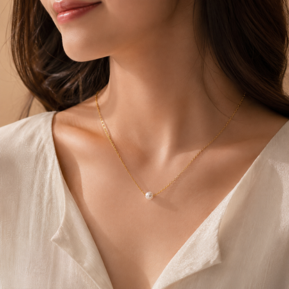 Anti Tarnish Aura Pearl Necklace