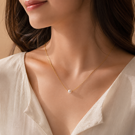 Anti Tarnish Aura Pearl Necklace