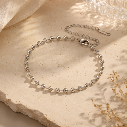 Silver Bead Anklet