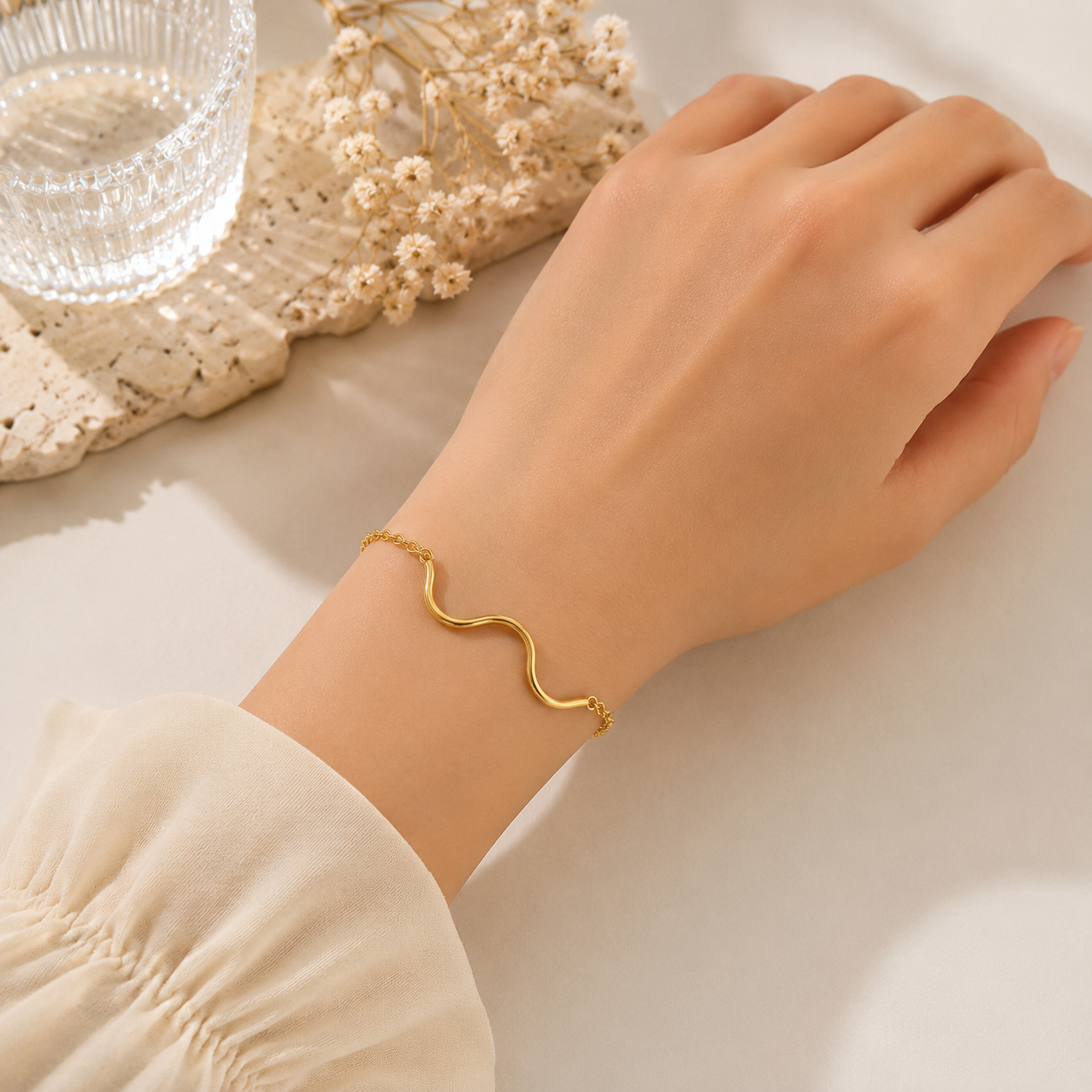 Golden Wave Bracelet