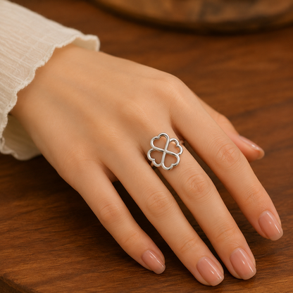 Lucky Clover Open Ring
