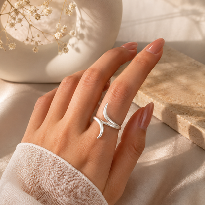 Silver Wave Open Ring