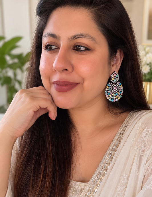 American Diamond Chandbali Earrings