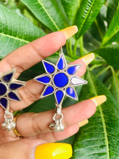 Flower Shaped Glass Earrings