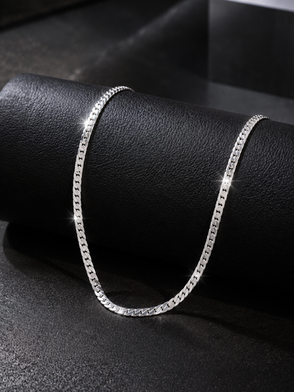Anti Tarnish Silver Cuban Chain