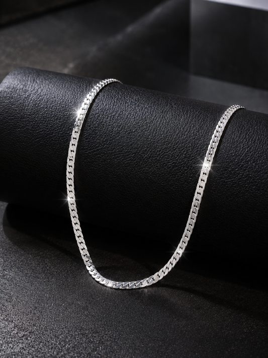 Anti Tarnish Silver Cuban Chain