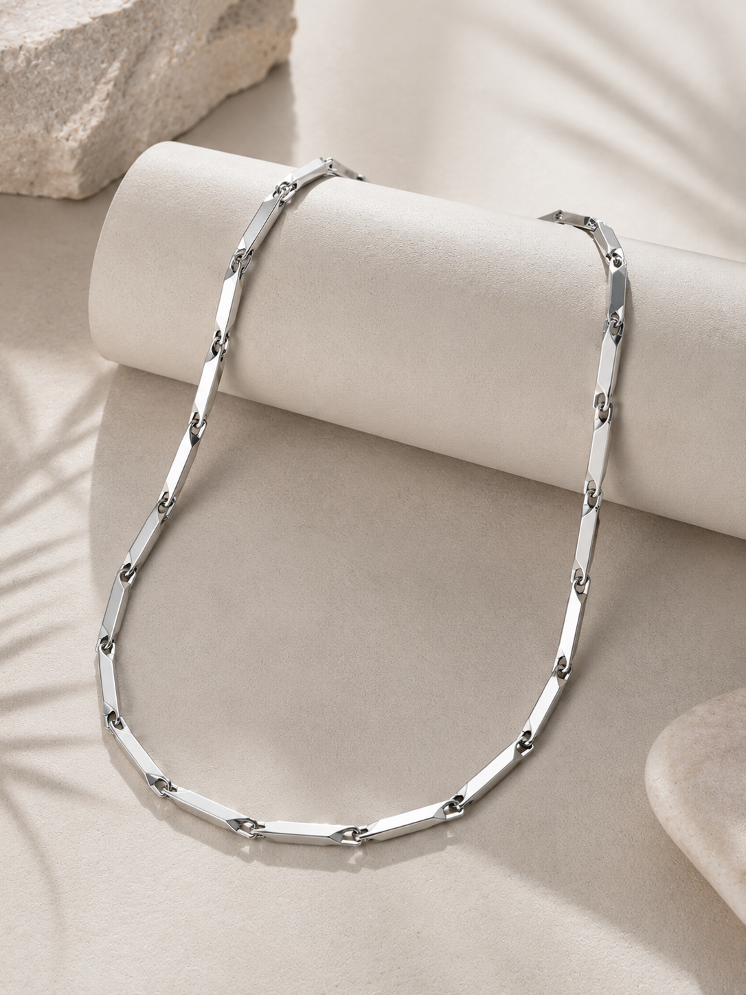 Anti Tarnish Silver Bar Link Chain