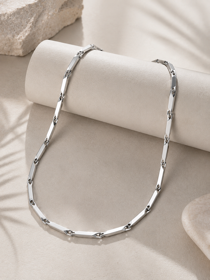 Anti Tarnish Silver Bar Link Chain