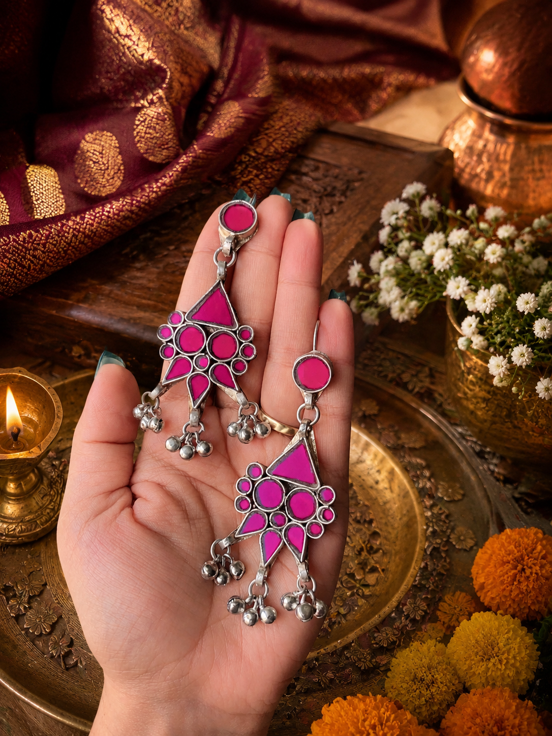 Aarya Afghani Glass Earrings