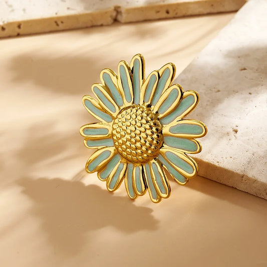 Blue Daisy Statement Ring