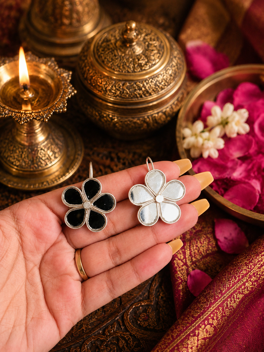 Small Flower Shaped Afghani Earrings