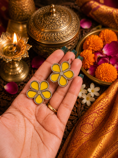 Small Flower Shaped Afghani Earrings
