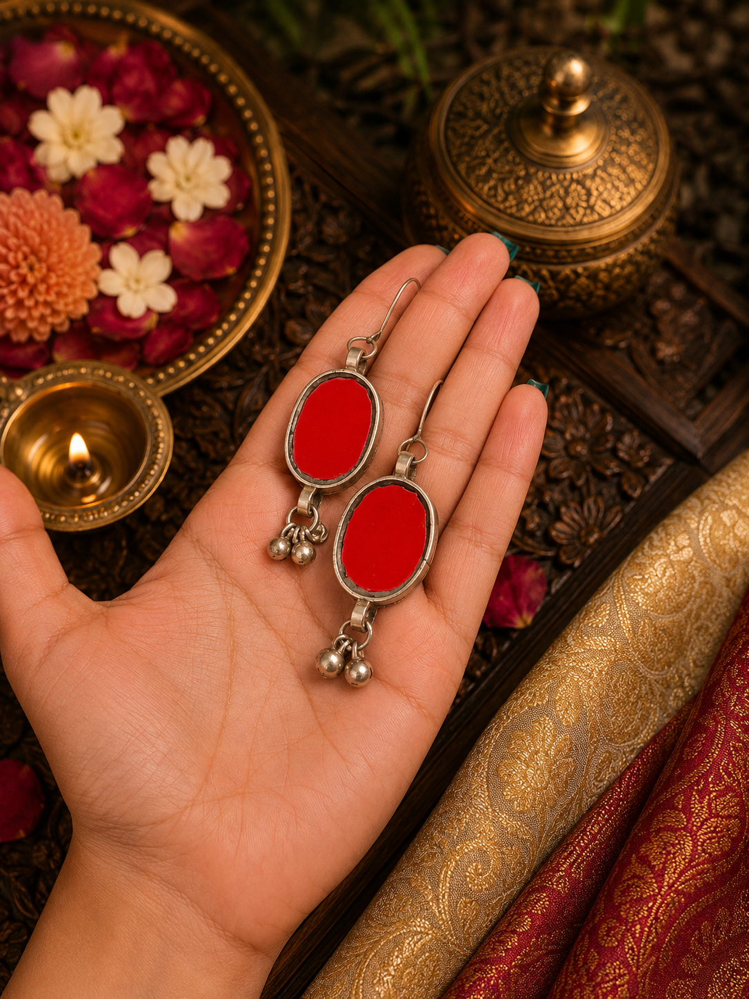 Divya Afghani Glass Earrings