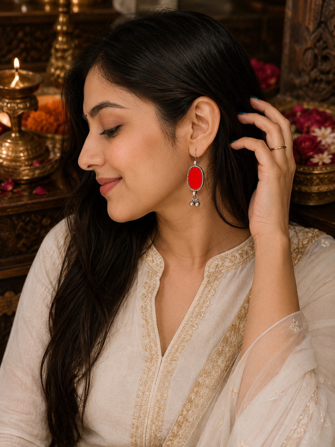 Divya Afghani Glass Earrings