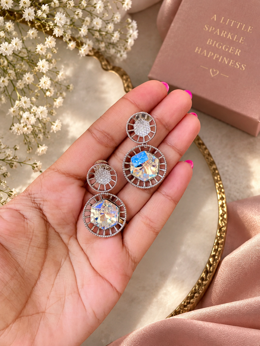Round Drop Swarovski Earrings