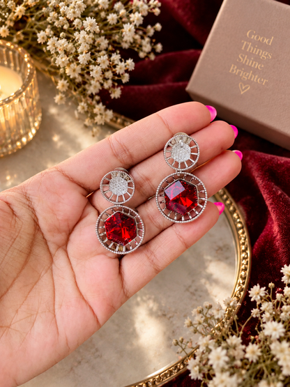 Round Drop Swarovski Earrings
