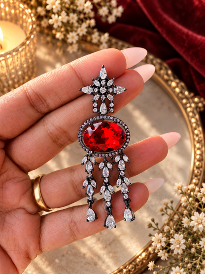 Victorian Polish Red Earrings