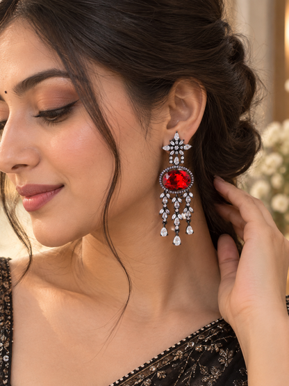 Victorian Polish Red Earrings