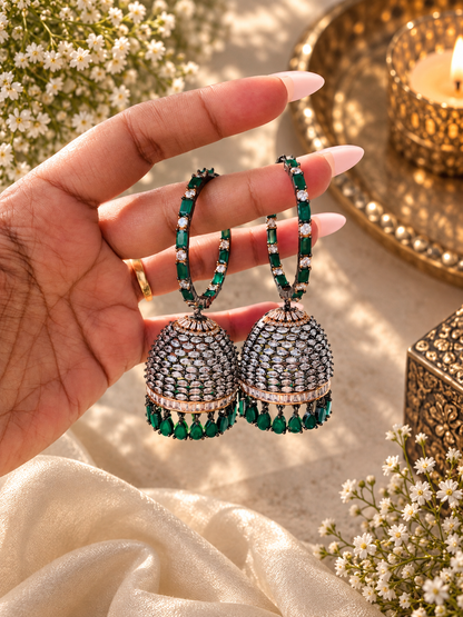 Emerald Green Big Baali Jhumka