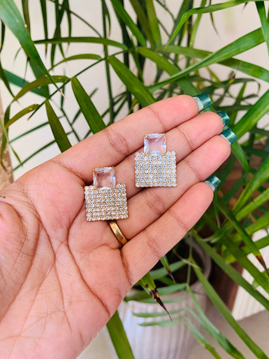 Big Pearl Drop Rose Gold Stud Earrings