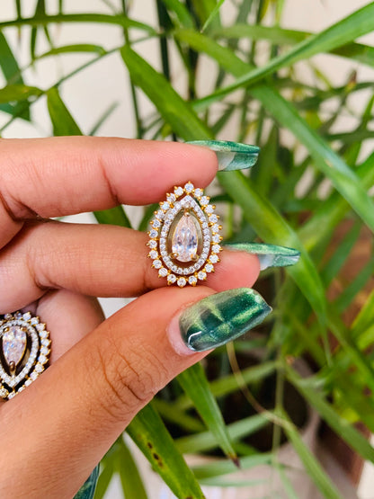 Tear Shaped Solitaire Earrings