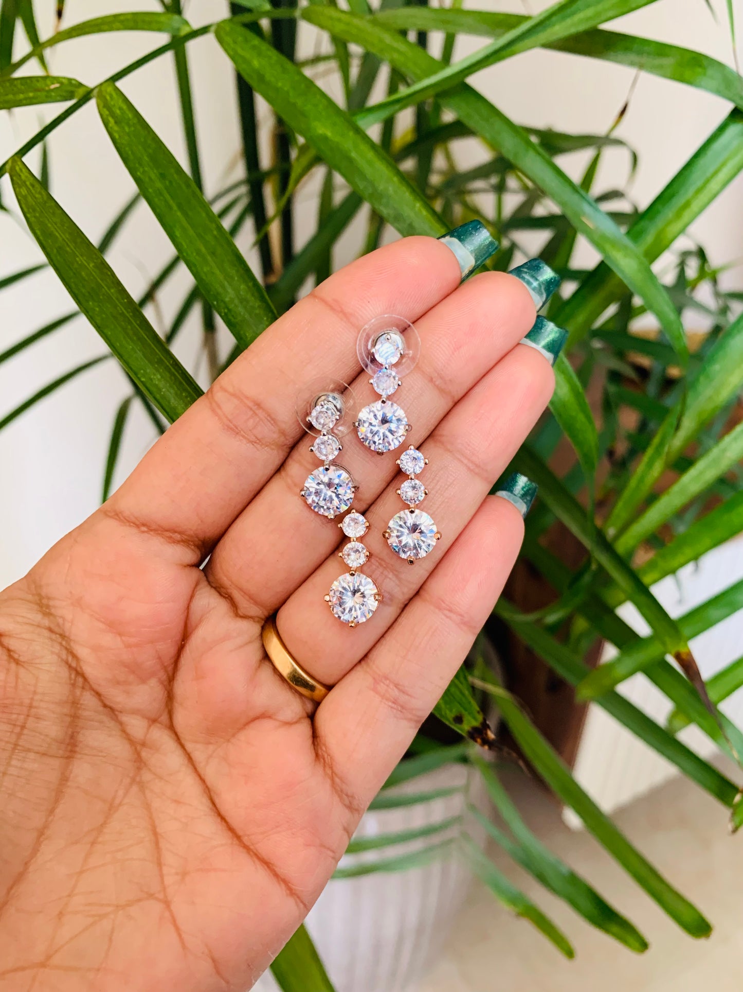 Three Diamonds Earrings