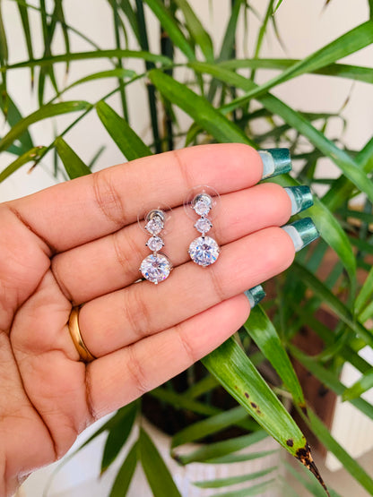 Three Diamonds Earrings