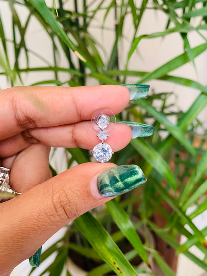 Three Diamonds Earrings