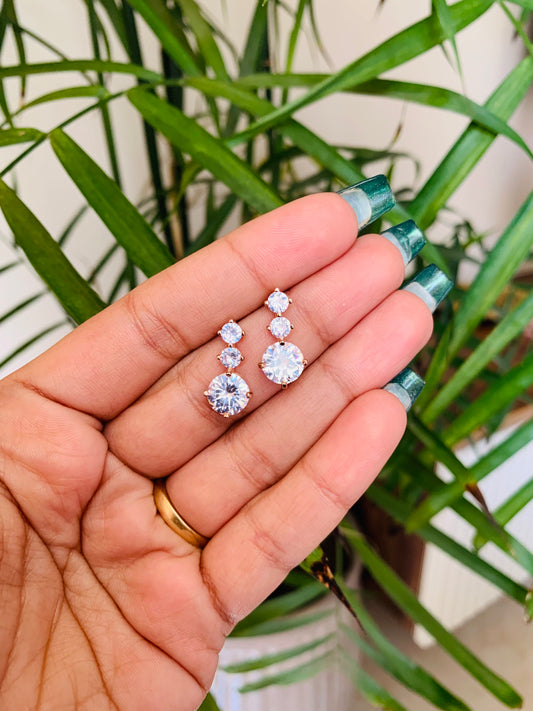Three Diamonds Earrings