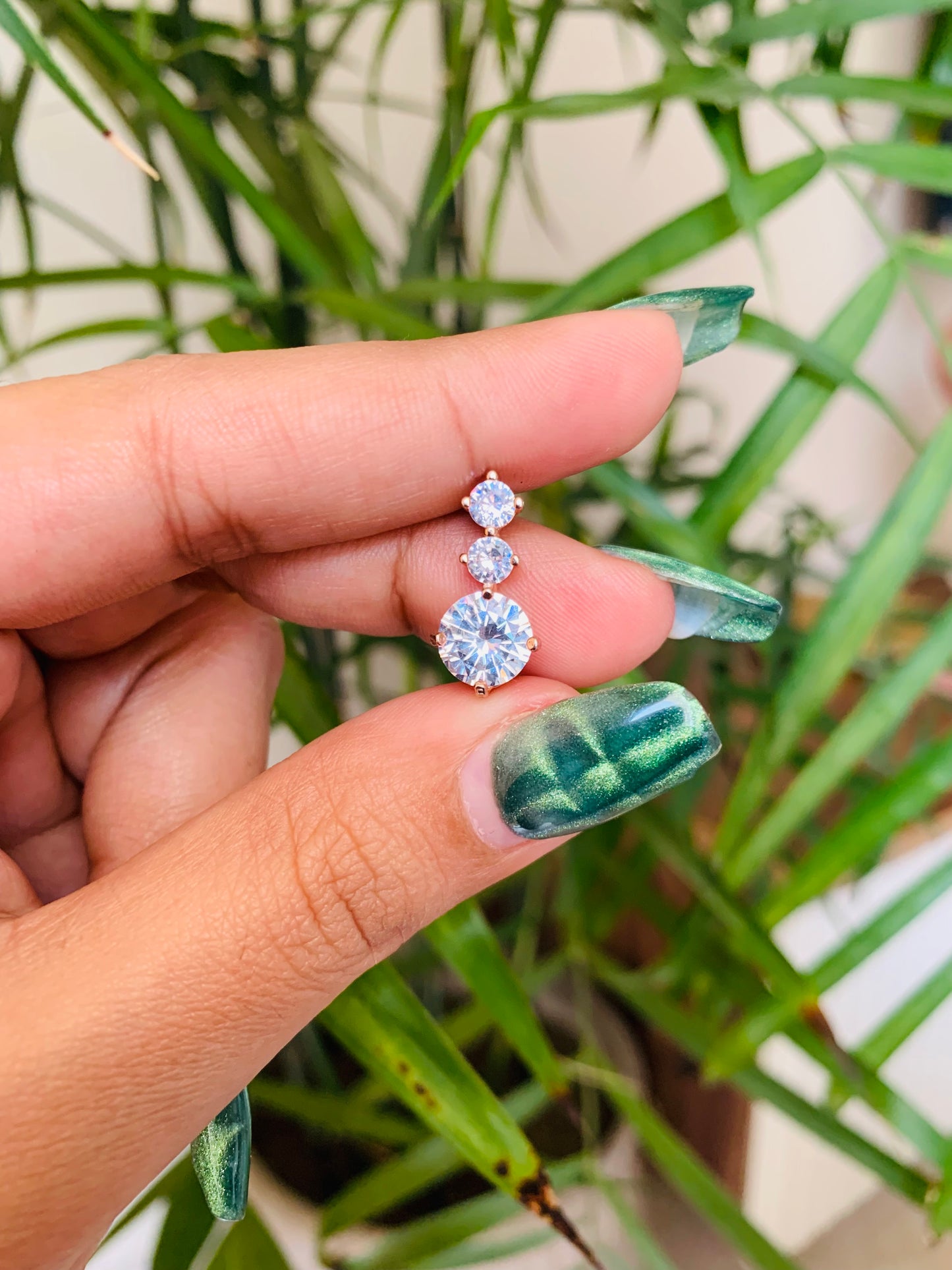 Three Diamonds Earrings