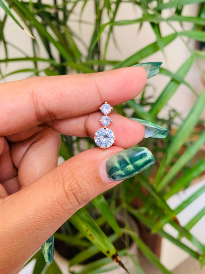 Three Diamonds Earrings