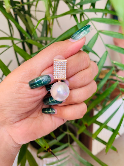 Big Pearl Drop Rose Gold Studs