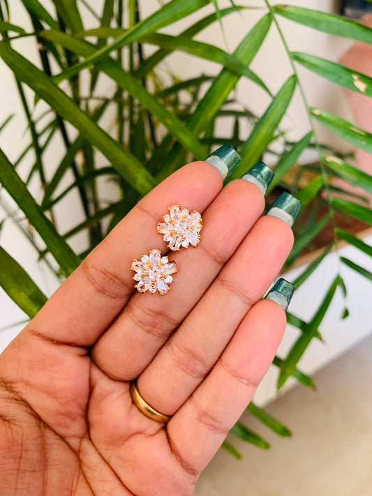 Rose Gold Small Flower Studs