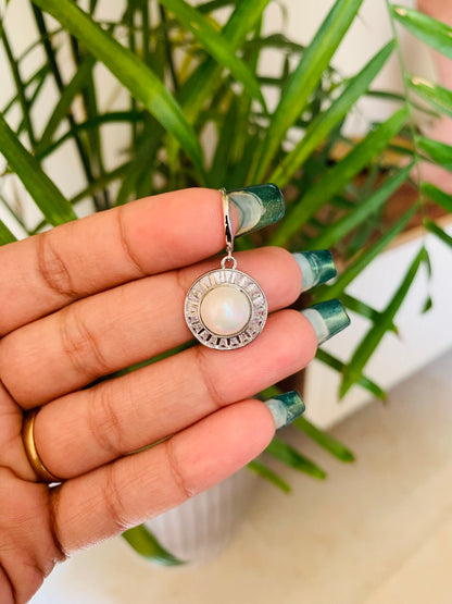 Pearl Round Drop Earrings