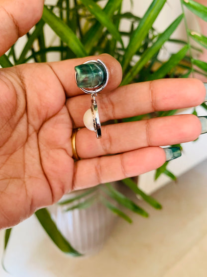 Pearl Round Drop Earrings