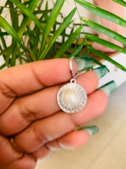 Pearl Round Drop Earrings