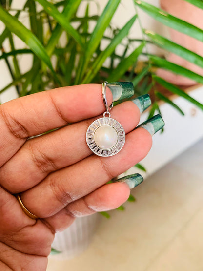 Pearl Round Drop Earrings