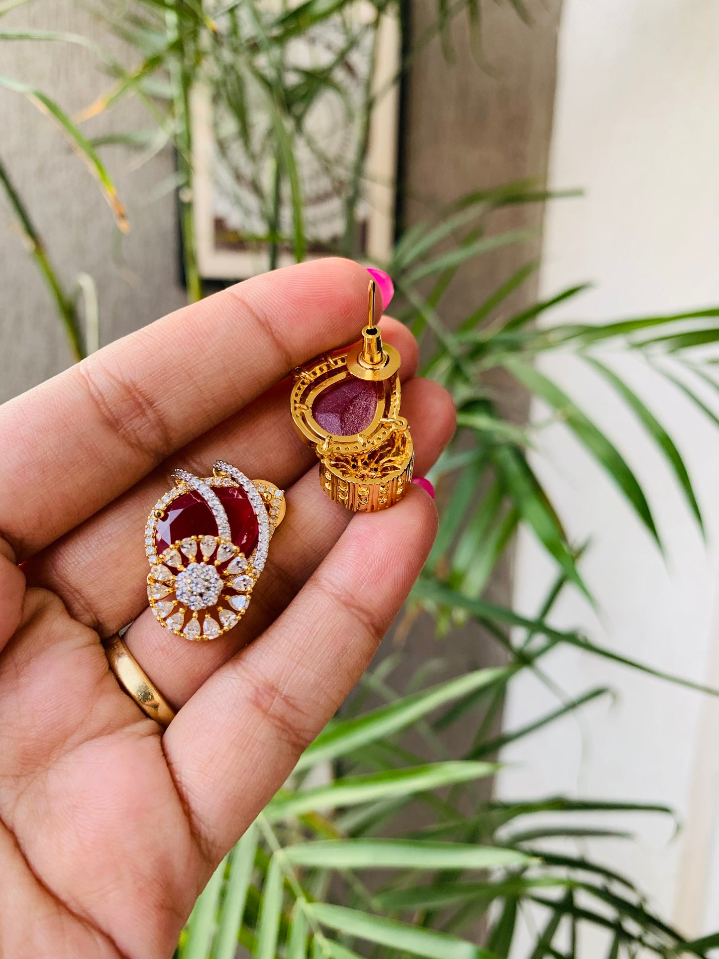Golden Unique Shape Stud