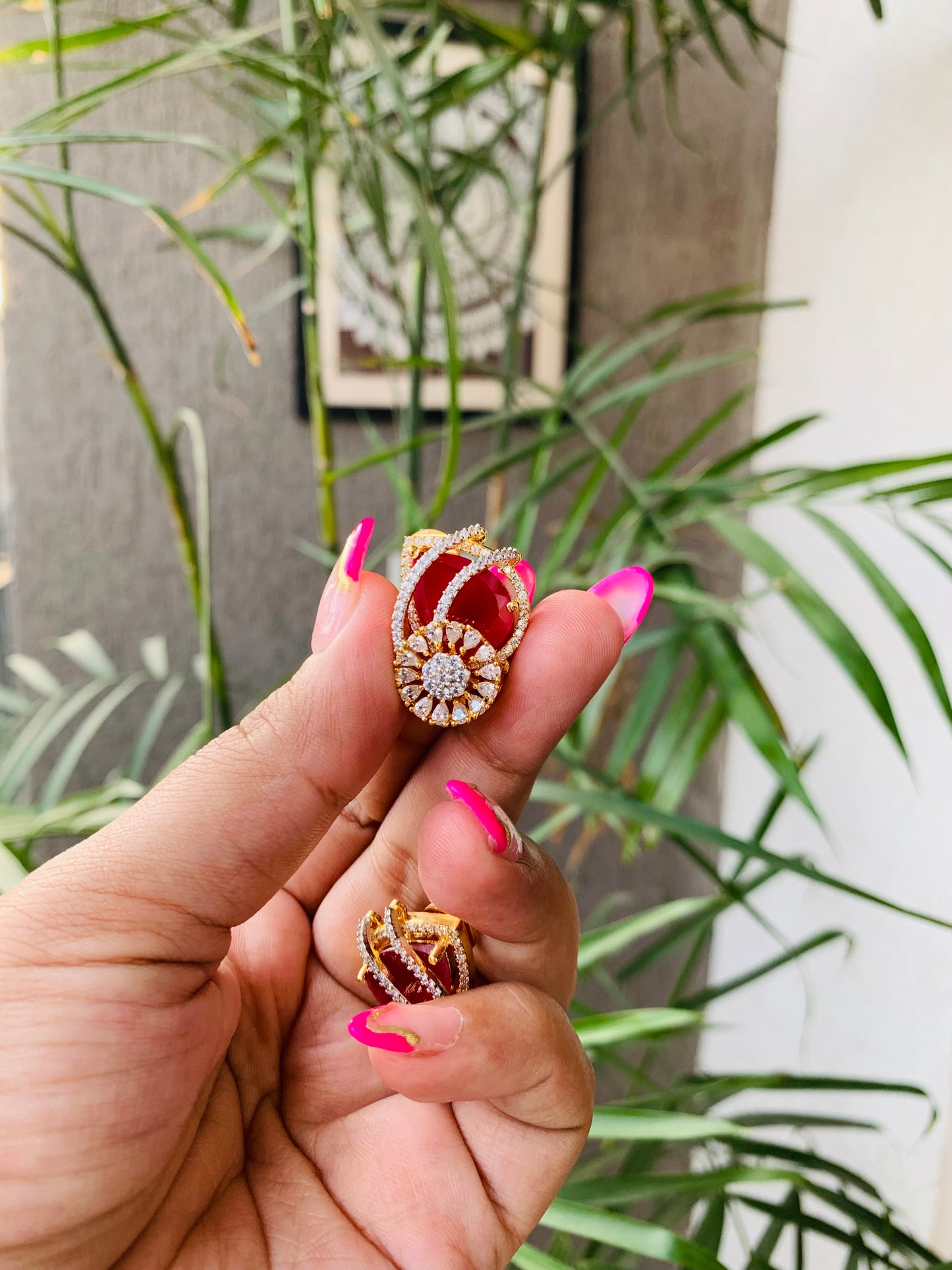 Golden Unique Shape Stud