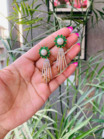 Golden Pearl Stud Elegant Drop Earrings