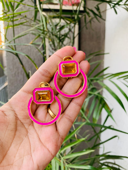 Big Stone Ring Earrings